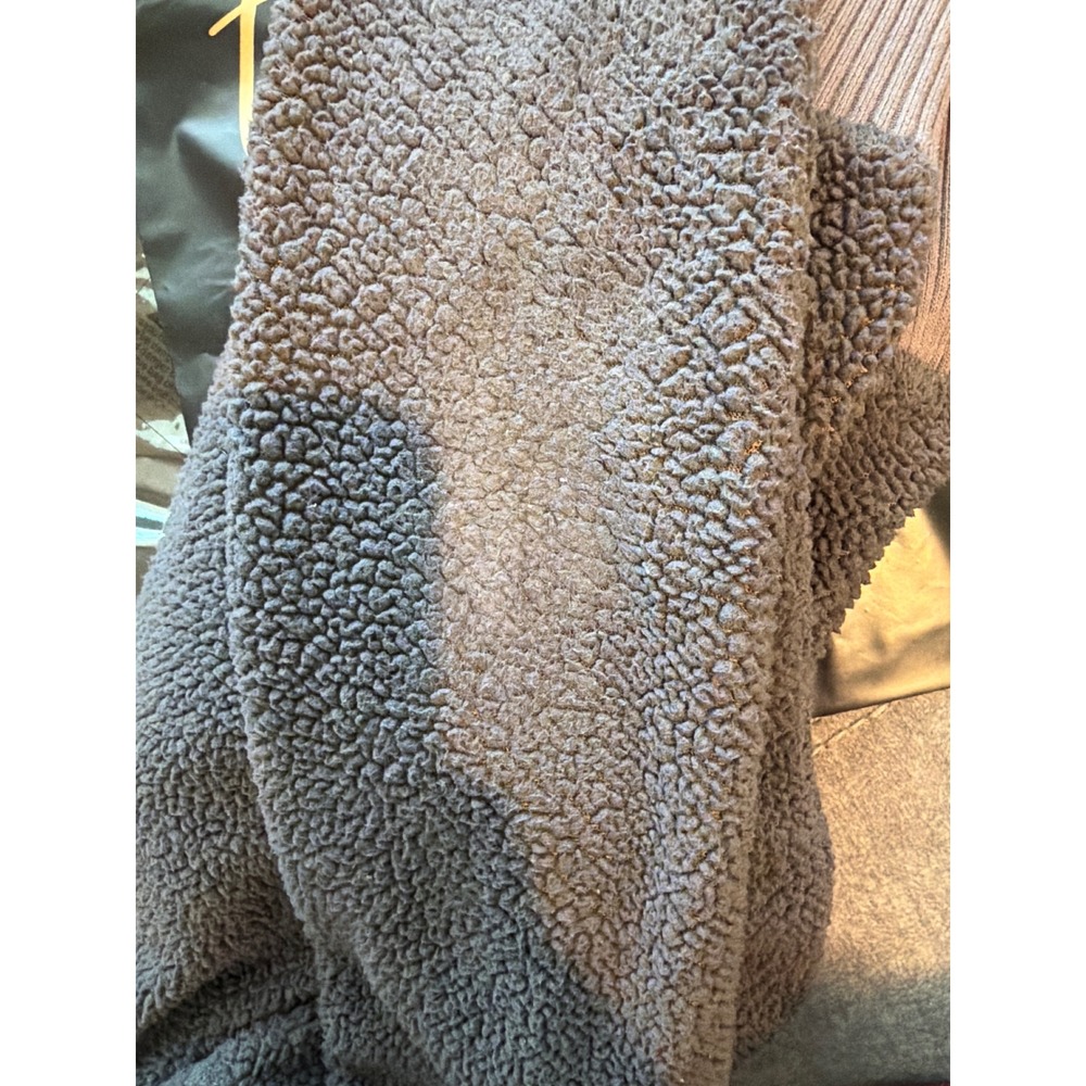 American Eagle Outfitters Womens Gray Sherpa Fleece Full Zip Hoodie Jacket XS - Picture 11 of 11